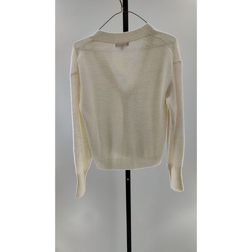 Quince Women Baby Alpaca-Wool Cropped Cardigan Ivory S - Picture 2 of 2